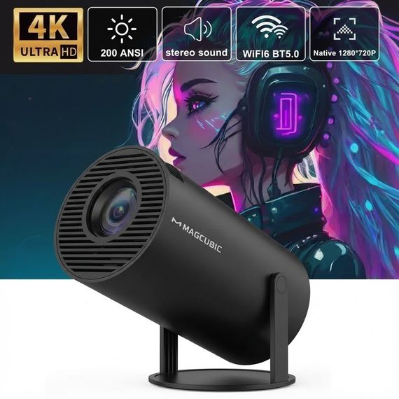 Портативный 4K UHD мини-проектор Magcubic HY300 Черный Android 12 С поддержкой Wi-Fi Bluetooth | Зображення 6
