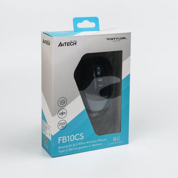 Миша бездротова A4Tech Fstyler FB10CS (Ash Blue),  USB, колір попелясто-синій | Зображення 9