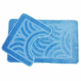 Килимок для ванних кімнат поліпропіленовий TM DarianA Econom u-cut 50*40 синій орнамент