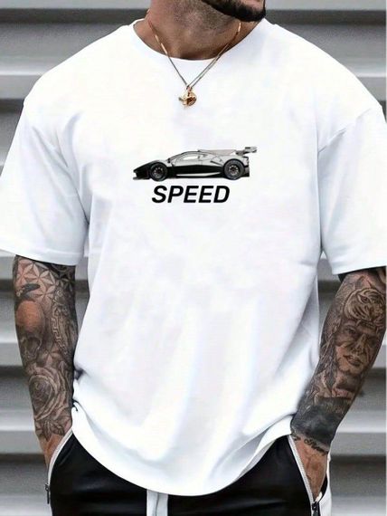 Футболка мужская с принтом повседневная L Белая