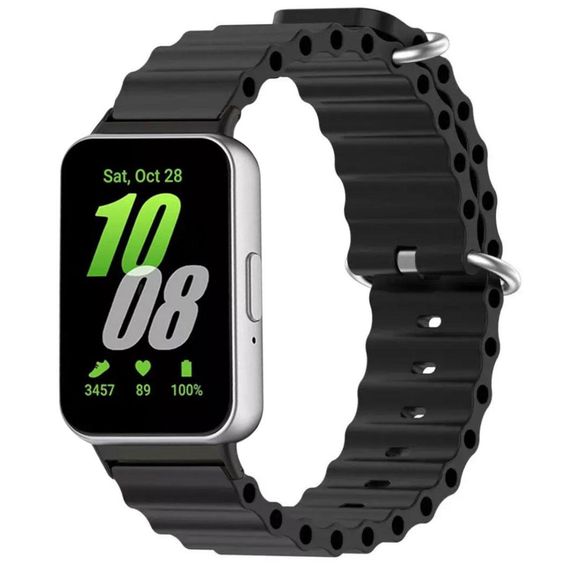 Силіконовий ремінець Primo Ocean для смарт-годинника Samsung Galaxy Fit 3 (SM-R390) - Black | Зображення 2