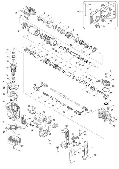 Молоток відбійний мережевий Makita HM1111C (11.2 Дж, 1100-2650 хв-1, 1300 Вт, SDS-MAX, AVT, 8 кг) | Зображення 6