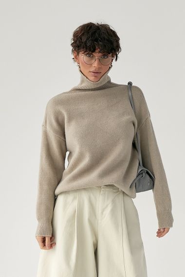 В'язаний теплий базовий гольф - кавовий цвет, ONE SIZE (є розміри) | Зображення 4