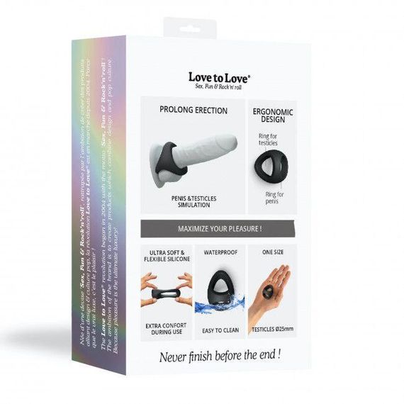 Ерекційне кільце подвійне Love To Love FLUX RING - BLACK ONYX Sex Aura | Зображення 7