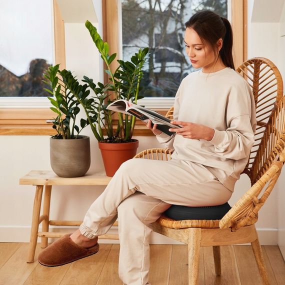 Балансувальна подушка-диск 4FIZJO MED+ 33 см (сенсомоторна) масажна Black 4FJ0051 (P-5907739310149) | Зображення 1