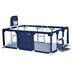 Дитяче ліжко-манеж MR 1338-BL, з баскетбольним кільцем