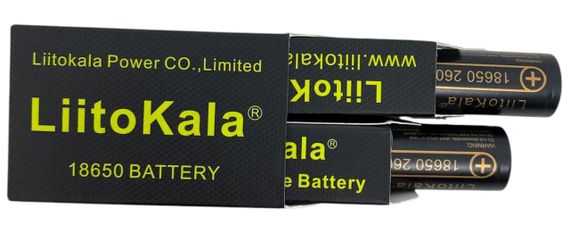 Акумулятор 2600 mAh чесна реальна ємність комплект 2 штуки 18650 3.7 V батарея літій-іонна Li-Ion