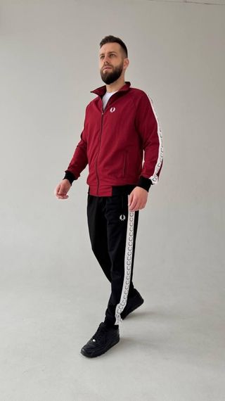 Спортивний костюм унісекс Fred Perry кофта на молнії бордовий | Зображення 2