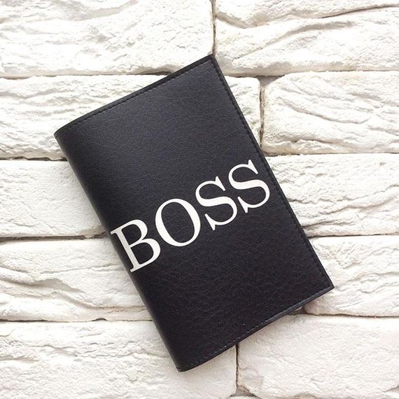 Обкладинка на паспорт Boss (чорний)