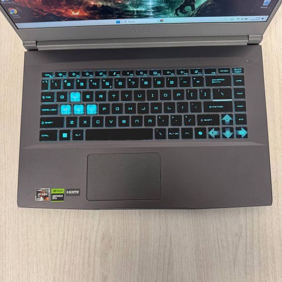 Ігровий ноутбук Б-клас MSI Thin A15 B7VE / 15.6" (1920x1080) IPS / AMD Ryzen 7 7735HS (8 (16) ядер по 3.2 - 4.75 GHz) / 16 GB DDR5 / 512 GB SSD NVMe / nVidia GeForce RTX 4050, 6 GB GDDR6, 96-bit / WebCam б/в | Зображення 2