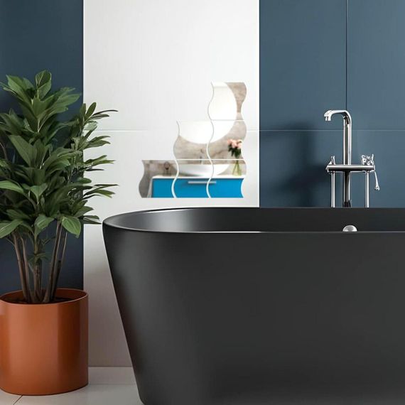 Дзеркальний декор акриловий самоклейний 120*80 мм срібло, 6 шт (D) SW-00002509 | Зображення 4