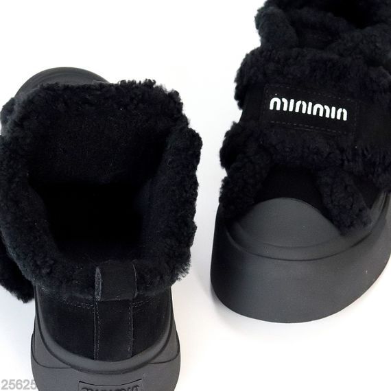 Черные спортивные замшевые зимние автоледи на липучке | Зображення 5