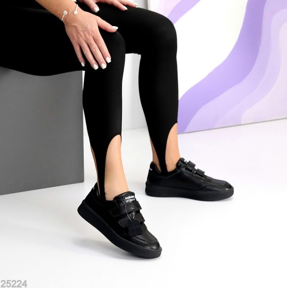 Повсякденні чорні кеди на липучках натуральна шкіра в асортименті | Зображення 2