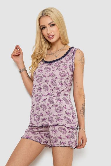Піжама жіноча з принтом, колір бузковий, 243R5714 | Зображення 2