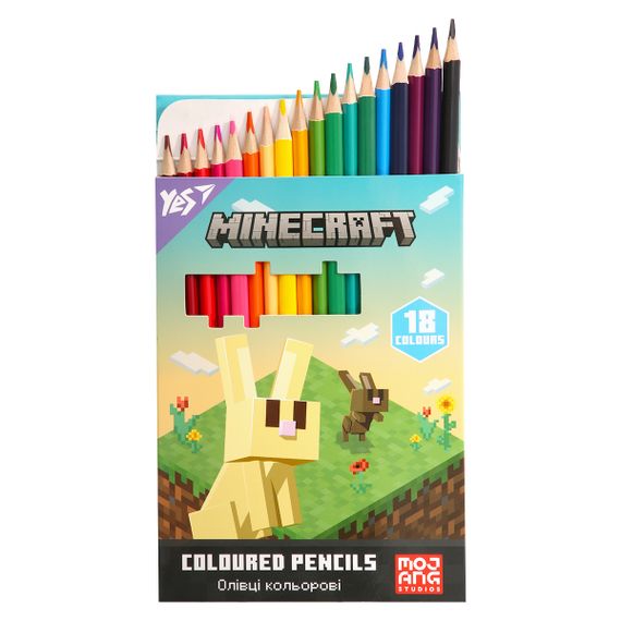 Набір двосторонніх кольорових олівців YES Minecraft Spring 290773 36 кольорів | Зображення 2