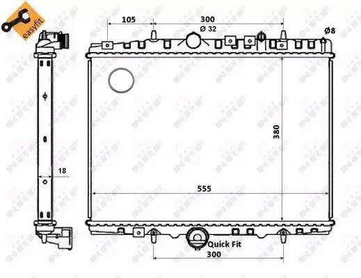 Радіатор охолодження двигуна CITROckus C5, PEUGEOT 607, NRF (58352)