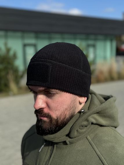Шапка Helikon Range Beanie Grid Fleece - Black. | Зображення 5