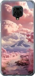 Чехол на Xiaomi Redmi Note 9S Розовые облака из пластика FCh_006738
