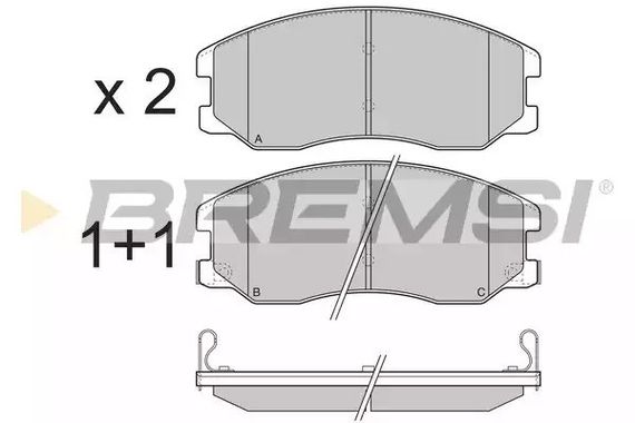 Колодки передні гальмівні Chevrolet Captiva 06-(akebono), Bremsi (BP3303) | Зображення 1