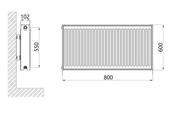 Радіатор сталевий Thermo Alliance IMAS 22 тип 600x800 мм нижнє підключення (TAI22600800V) | Зображення 1