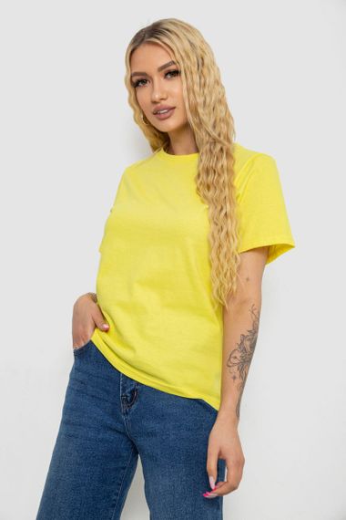 Футболка жіноча однотонна, колір жовтий, 238R111 | Зображення 2