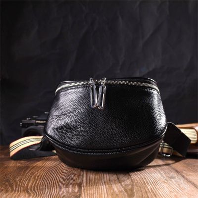 Сумка Vintage Напівкругла через плече з натуральної шкіри Чорна (22079) | Зображення 9