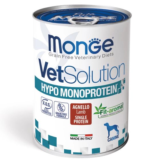 Корм Monge VetSolution Wet Hypo Canine Agnello вологий гіпоалергенний для дорослих собак 400 гр