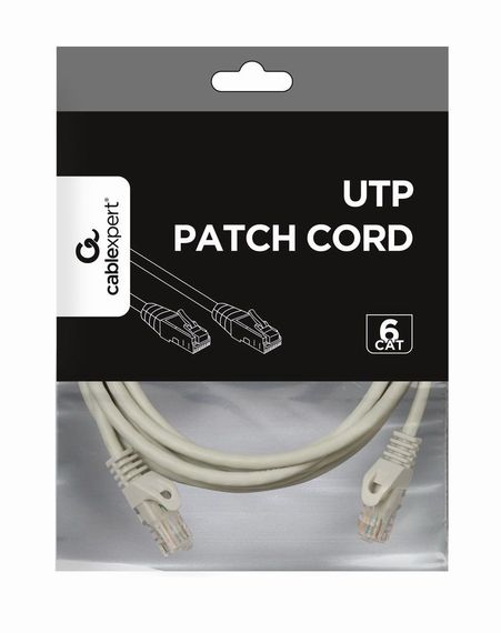 Патч корд Cablexpert PP6U-3M, UTP, категорія. 6, литий,  50u" штекер із фіксатором, 3 м, сірий | Зображення 2