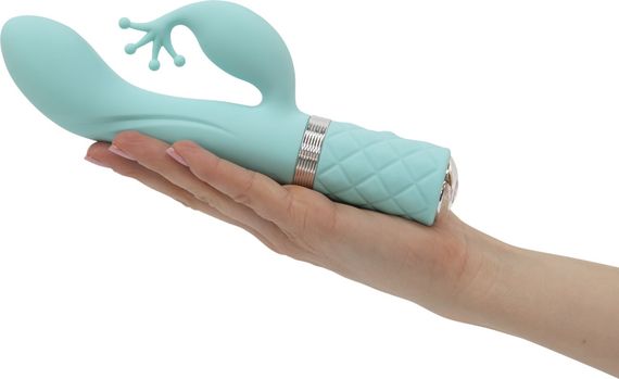 Розкішний вібратор-кролик Pillow Talk - Kinky Teal з кристалом Сваровські, потужний | Зображення 4