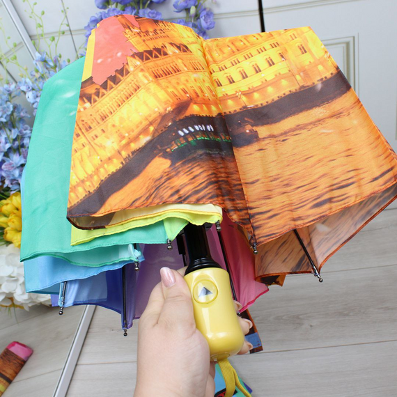 Парасолька жіноча напівавтомат Будапешт Парасолька антивітер | Зображення 2