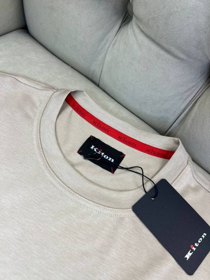 Футболка чоловіча Kiton бежева f718 | Зображення 3