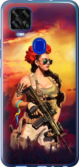 Чехол на ZTE Blade V2020 Украинка с оружием "5316u-2529-17620"