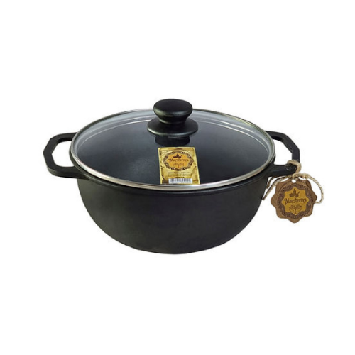 Казан чугунный 4л стеклянная крышка V4C3 Мастерская