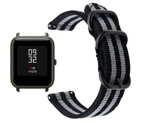 Нейлоновый ремешок  Primo Traveller для часов Xiaomi Amazfit Bip/Bip Lite/Amazfit Bip GTS - Black&Grey