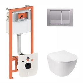 Готове рішення Qtap для ванної кімнати: підвісний унітаз Jay Ultra Quiet 485x360x320 + комплект інсталяції Nest 4 в 1