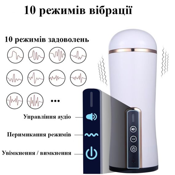 Чоловічий мастурбатор з вібрацією та звуком (червоний, USB) | Зображення 4