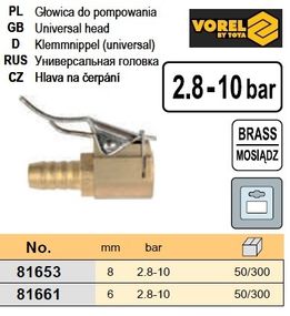 Насадка для насоса Польша помпы 8 мм 2,8-10 Bar VOREL-81653