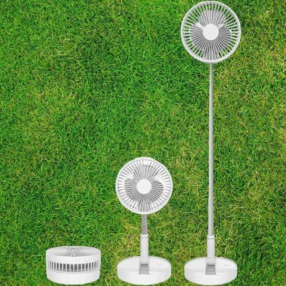 Вентилятор для підлоги акумуляторний USB з телескопічною ніжкою Folding Fan Білий