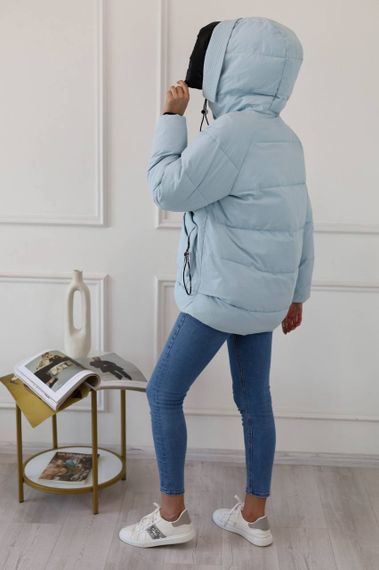 Жіноча куртка з капюшоном колір блакитний р.M 445402 | Зображення 2
