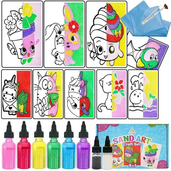 Дитячий набір для творчості картини з піску 9 в 1 KP-005 з магнітами