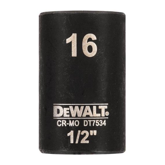 Головка торцевая ударная короткая 16мм IMPACT DeWALT DT7534