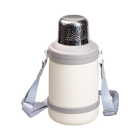 Термос Vacuum Cup 1.5 літра з ремінцем і складною ручкою білий HP-14-21W | Зображення 2
