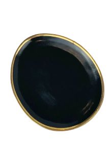 Тарелка овальная Декор Керамика Graphite Gold ГГ-161 22х26 см черная