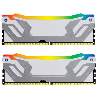 Модуль памяти для компьютера DDR5 48GB (2x24GB) 8400 MHz Renegade RGB White/Silver Kingston Fury (ex.HyperX) (KF584CU40RWAK2-48) | Зображення 1