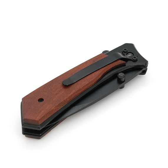 Нож складной Browning-331 Black Titanium,сталь + дерево,длина 202мм,200 гр,Black | Зображення 1