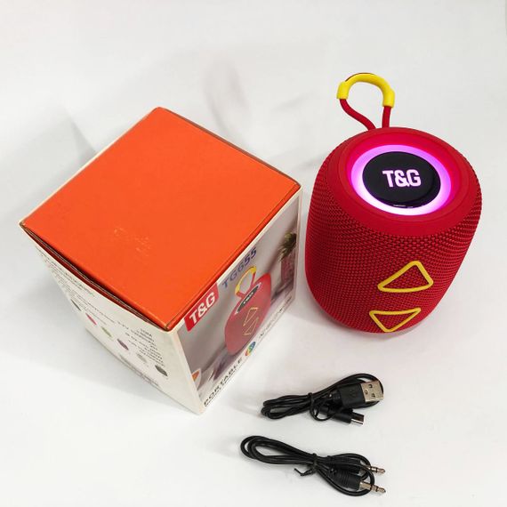 Портативна колонка TG655 5W з RGB підсвічуванням та ремінцем, бездротова колонка потужна. Колір: червоний | Зображення 4