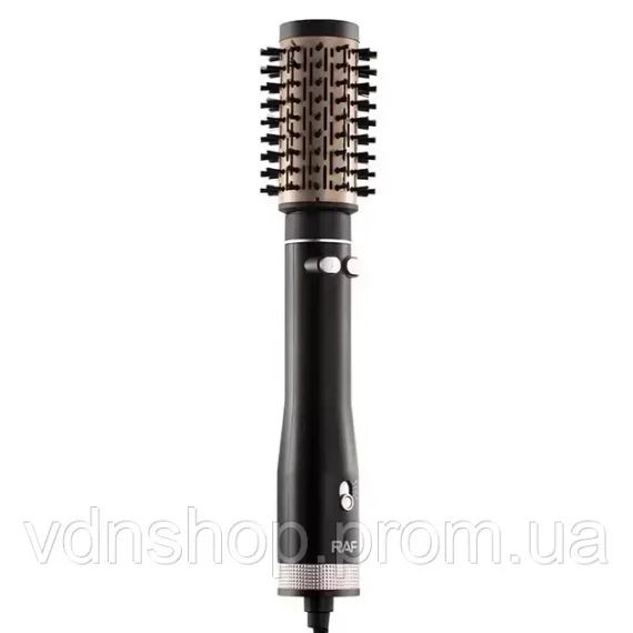 Фен браш стайлер с вращающейся насадкой RAF R.421 электрическая расческа Черный 1000 Вт