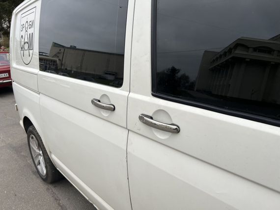 Накладки на торец ручки (нержавійка) 4 штуки для Volkswagen T5 2010-2015 рр | Зображення 1