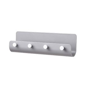 Настінна ключниця SV Four Hooks пластикова на 4 гачки 22x16x4 см, Сірий