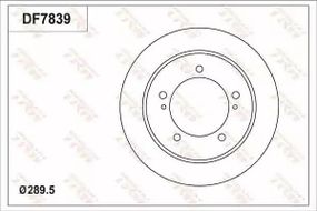 Диск гальмівний (1 шт.) SUZUKI Jimny F D=289mm 98, TRW (DF7839)